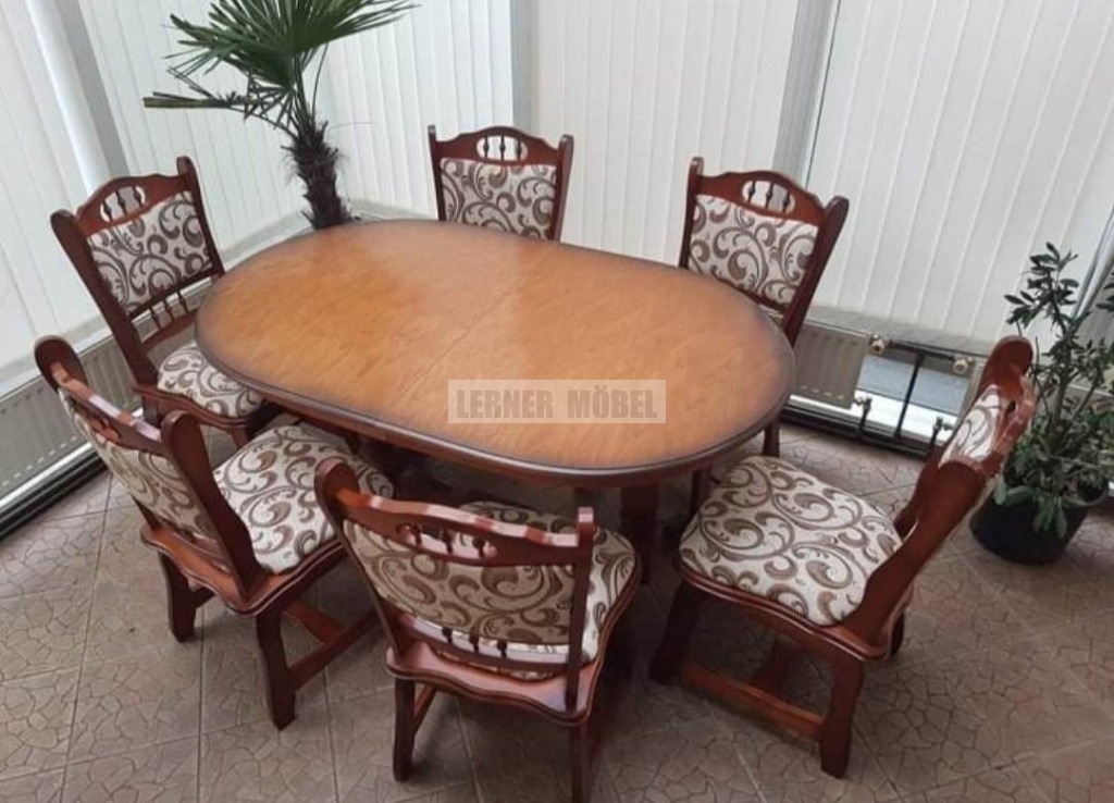 Elegáns étkező garnitúra, antik cseresznye